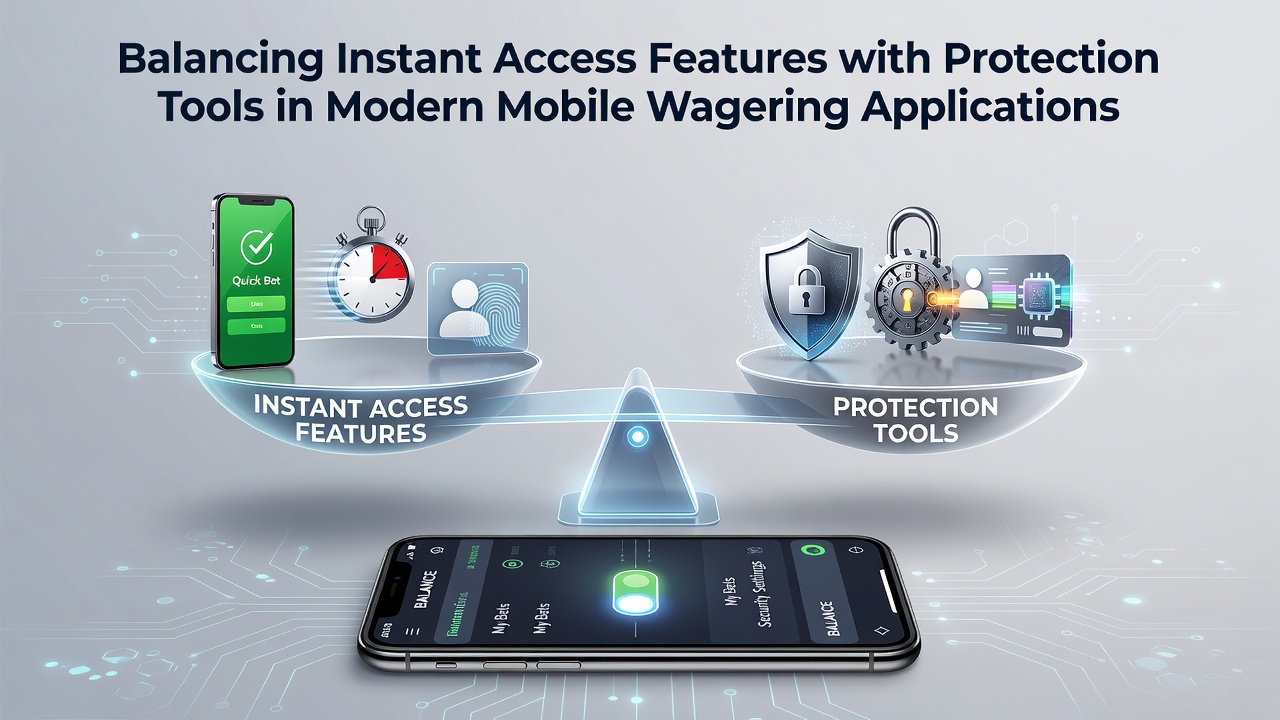 Split screen view of mobile app displaying both instant bet placement and responsible gambling limit controls