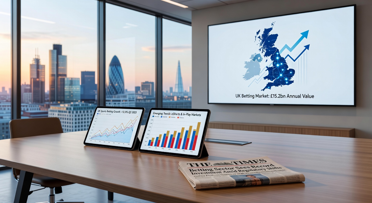 Graph showing upward revenue trends in UK iGaming sector with Bally’s segment highlighted amid regulatory shifts