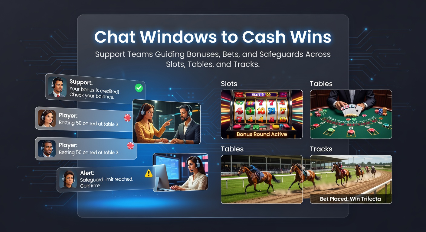 Live chat window showing support agent assisting with slot bonus claim and bet placement on a vibrant casino interface