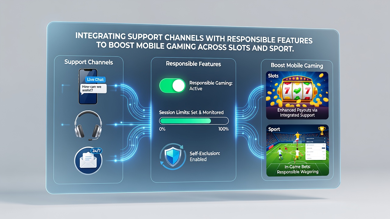 Sports betting app screen displaying responsible gaming options alongside customer support chat