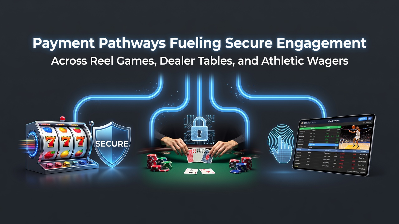 Digital payment interfaces connecting slot games, live dealer tables, and sports betting platforms through secure transaction pathways
