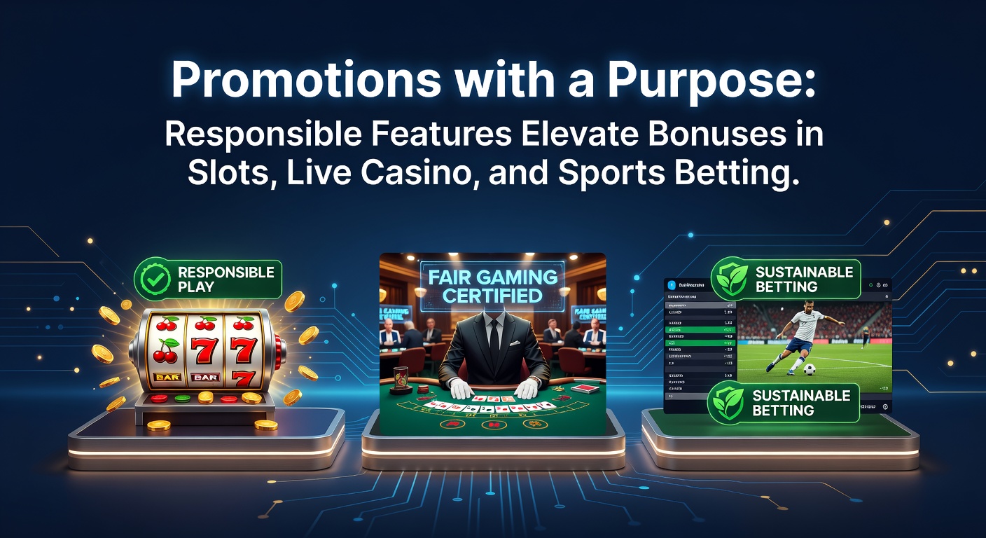 Vibrant slot machine reels spinning with overlaid icons of shields, timers, and bonus multipliers symbolizing responsible promotions in online gaming