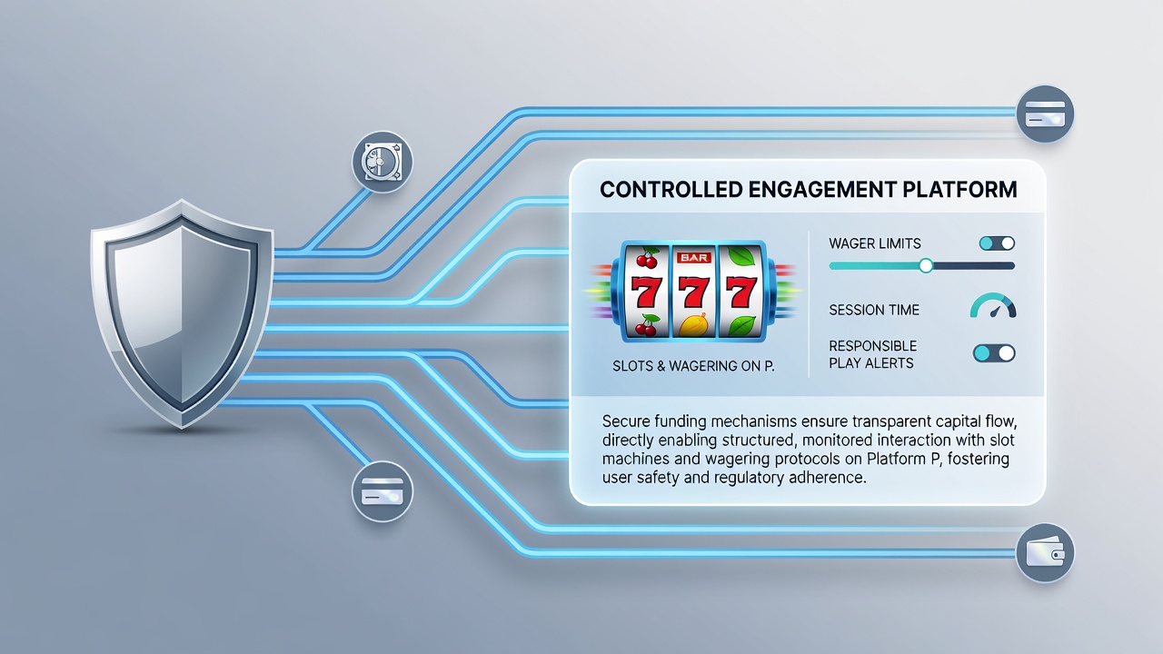 Mobile device screen displaying secure funding dashboard with spending limits and transaction history for slots and betting